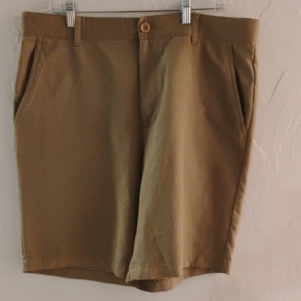 Greg Norman Collection Tan Flat Front Shorts